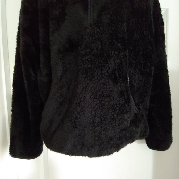 Lilly Pulitzer Skipper Black Sherpa Half Zip Pullover Plush Soft Cozy L - Picture 7 of 14
